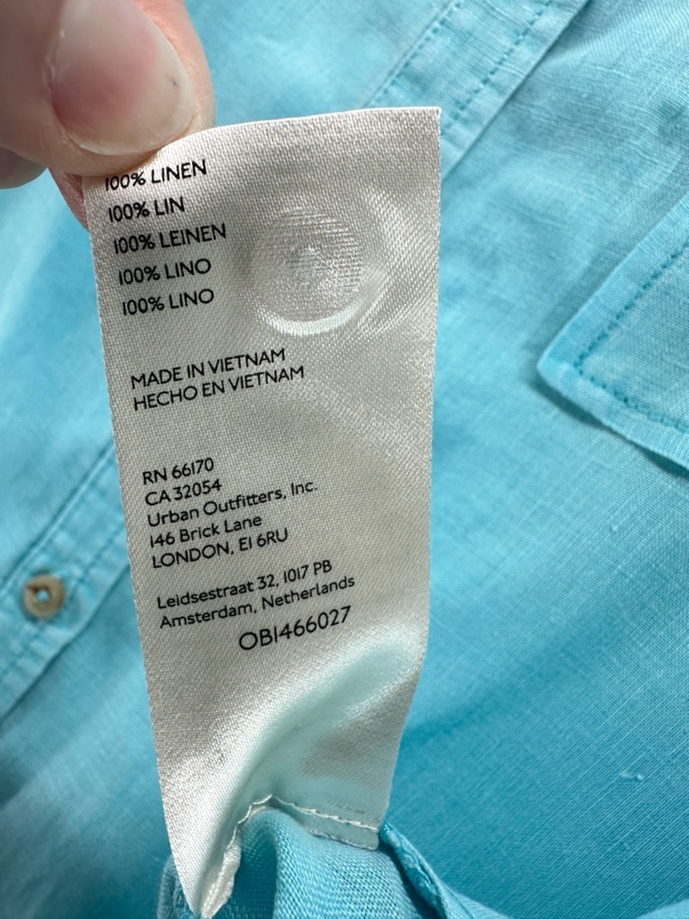 Maeve Anthropologie 100% Linen Ruched Sleeves Blouse Blue Button Down XL - Picture 10 of 10